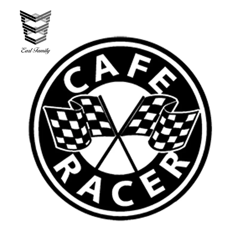 

EARLFAMILY 13 см x 13 см автостайлинг Автомобильная наклейка CAFE RACER Auto Moto Sticker s Green Flagge MOTORRAD RENNEN виниловая наклейка