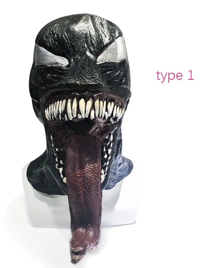 type 1 Marvel фильм Веном маска для косплея супергерой Веном шлем латексная маска Аксессуары для маскарада на Хеллоуин реквизит для взрослых - Цвет: type 1