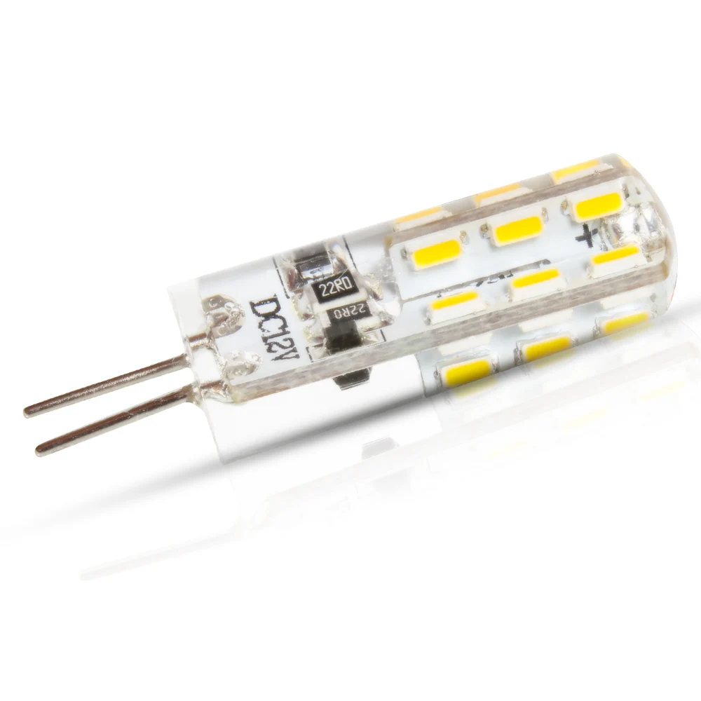 20 шт./лот G4 12 В постоянного тока 3 Вт Светодиодная лампа 24 светодиода SMD 3014 кукуруза