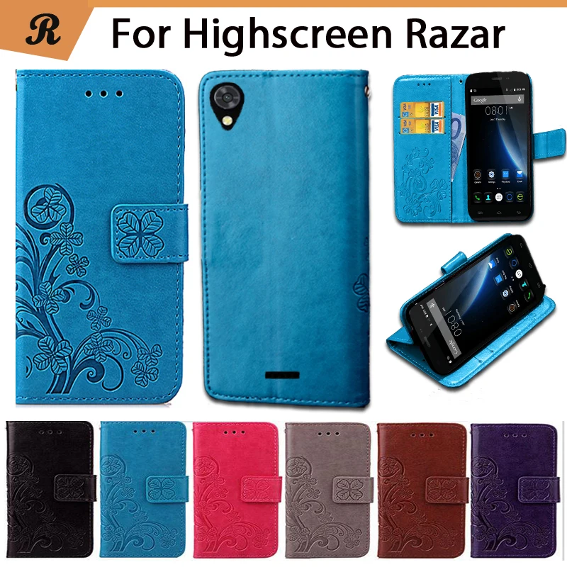 HSEALINCO бумажник чехол для Highscreen Razar кожаный флип Магнитный с ремешком тиснение
