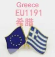 Greece Двойные флаги дружбы Национальный флаг металлический лацкан булавка ЕС Европейский союз - Цвет: Greece