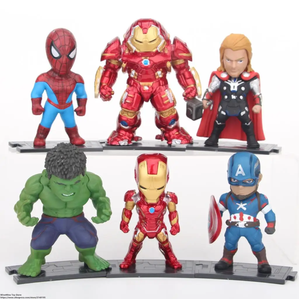 ZXZ Marvel Мстители Халк Черная пантера Локи 6 шт./компл. версия Q фигурка аниме