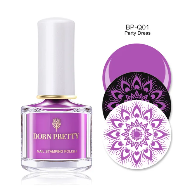 Party Dress Лак для ногтей BORN PRETTY Увядшая роза 6 мл фиолетовый розовый штамп для ногтей лак для ногтей - Цвет: Party Dress