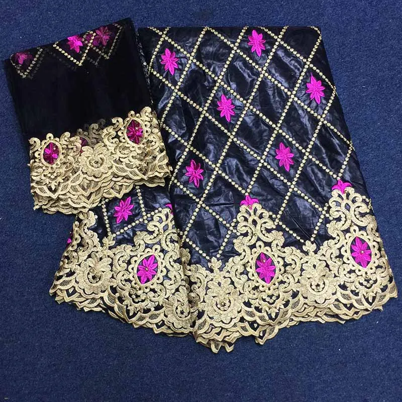 Африканская кружевная ткань 2018 новый дизайн желтый Африканский жаккард высокого