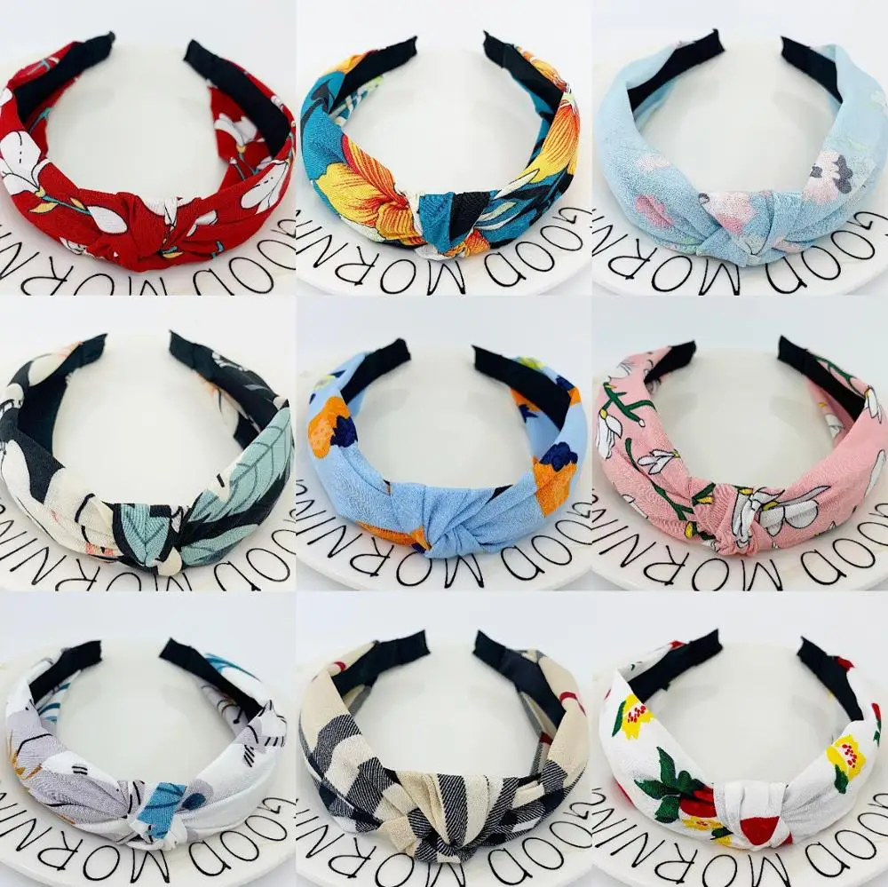 New Flower Headbands For Women Hair Hoop Knot Turban Headband Elastic Hairband Hair Accessories for Girls No Slip Stay