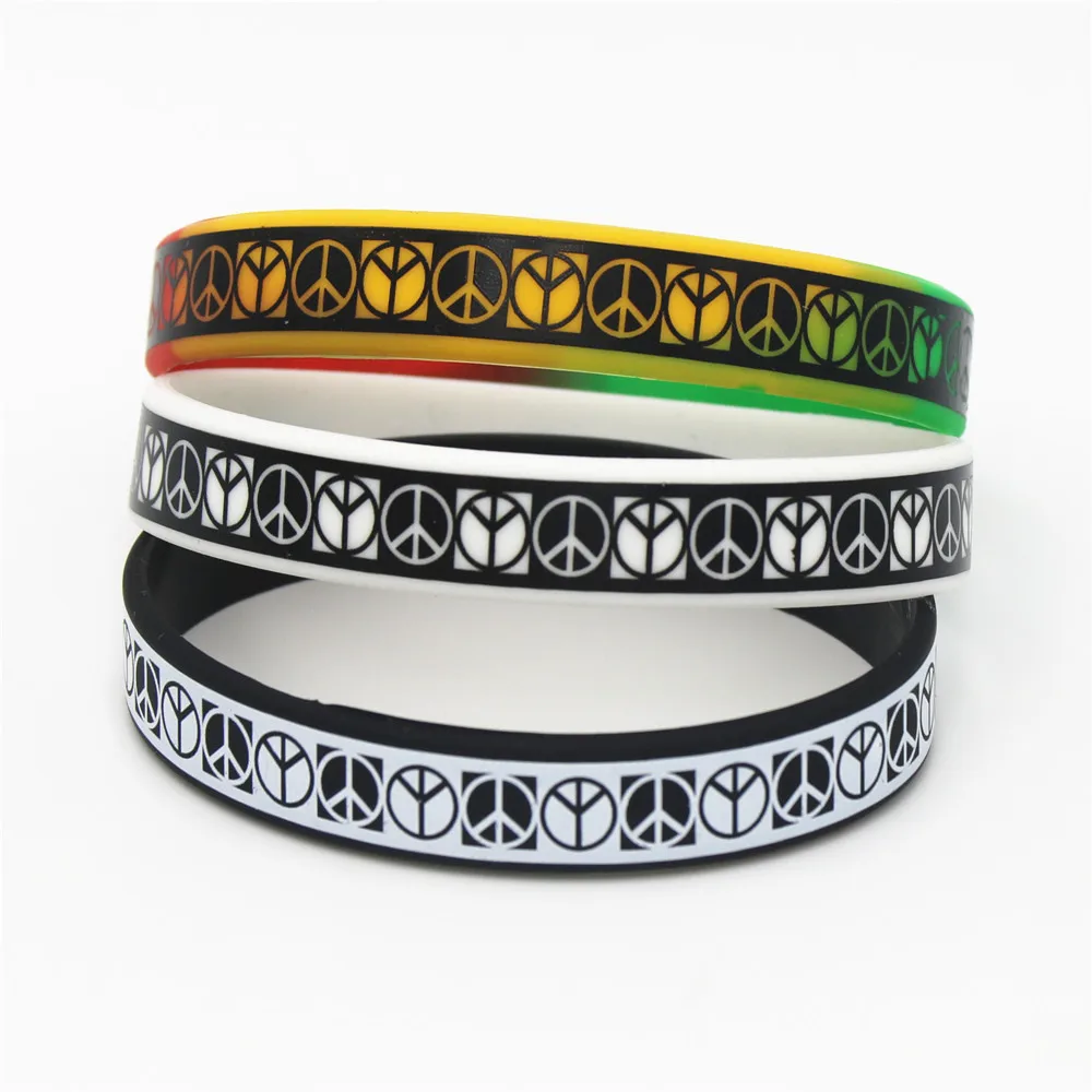 LUKENI 1 шт. ювелирные изделия в стиле панк рок Wristband Силикона черный белый цвет Цвет