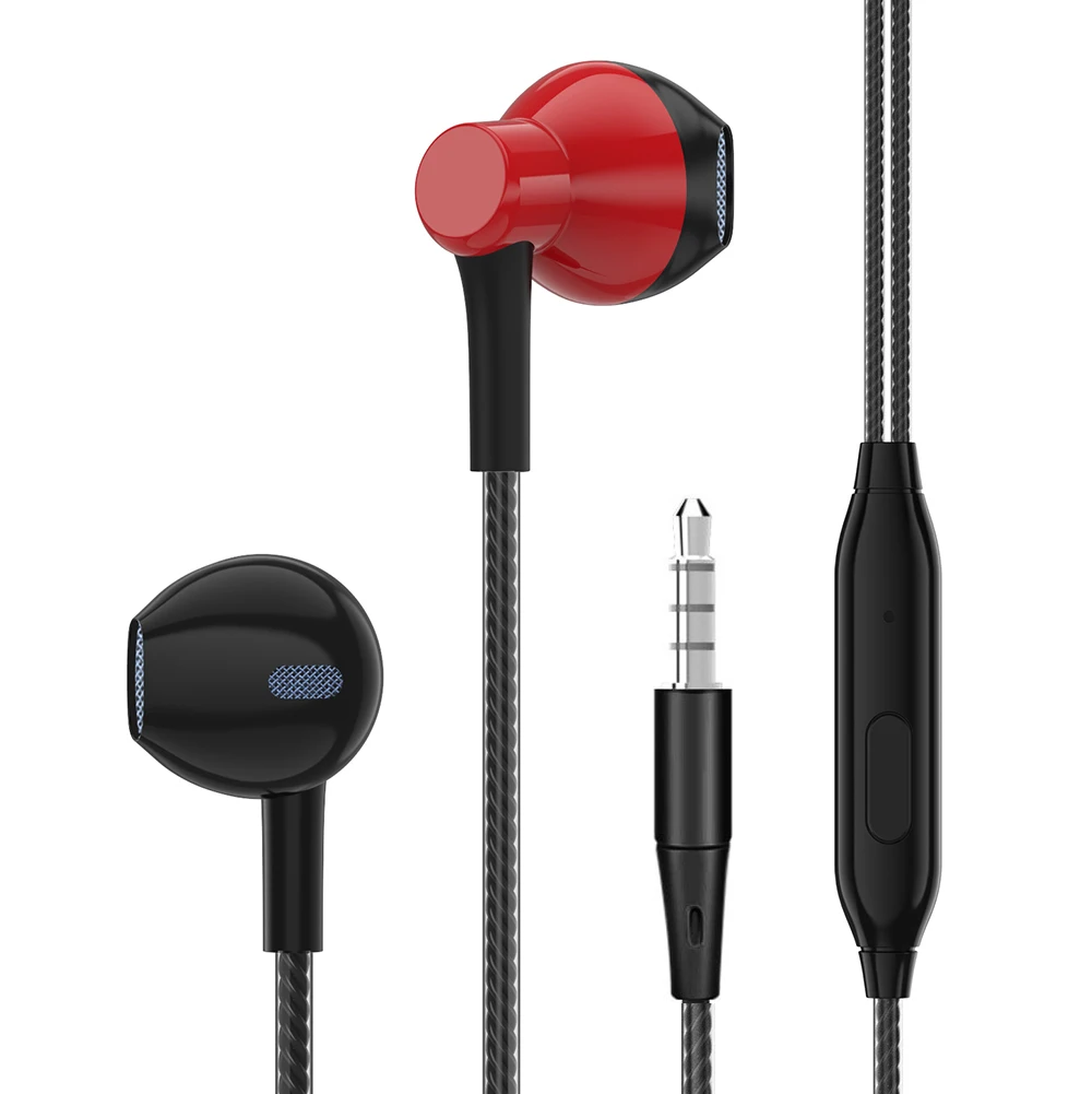 Red With Mic Наушники с басами, стерео, Спортивная, игровая гарнитура для телефонов, iPhone, Xiaomi, samsung, huawei, MP3, 3,5 мм, проводные наушники - Цвет: Red With Mic