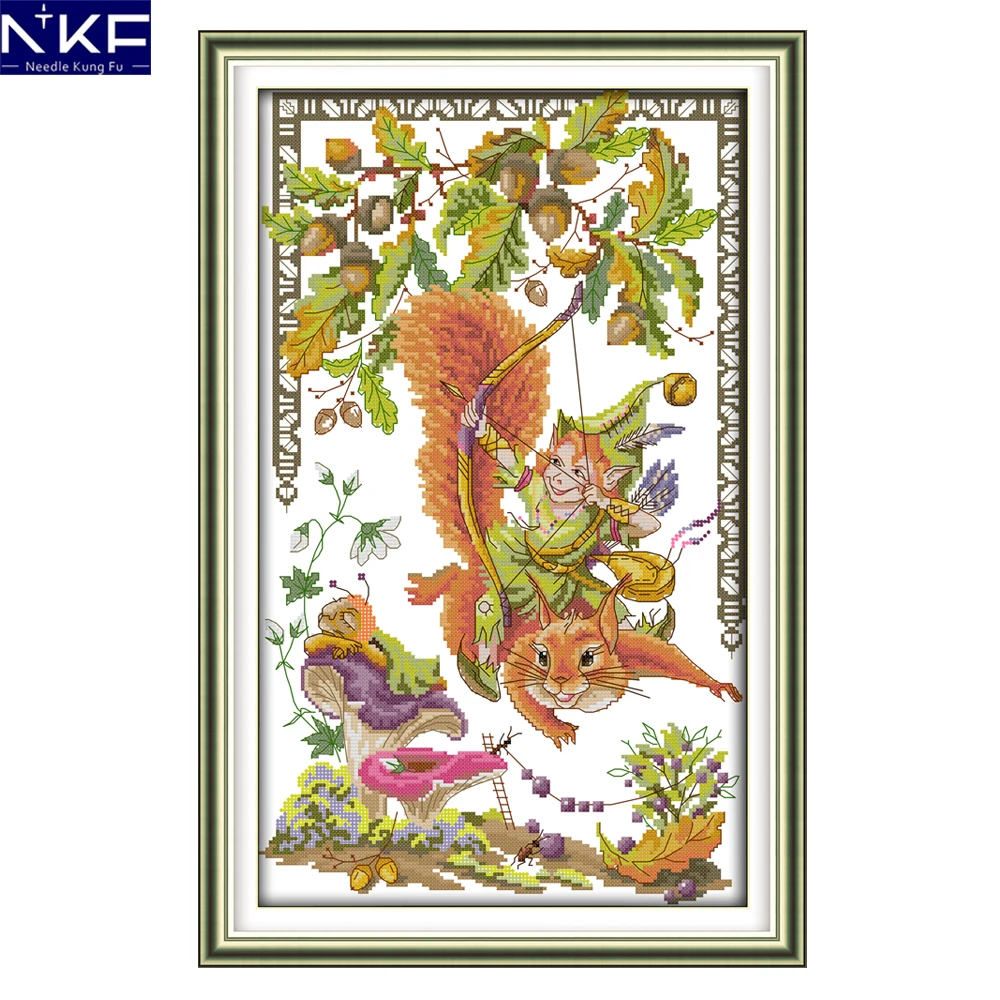 Набор для вышивки крестиком NKF белки и эльвы набор домашнего декора 11CT 14CT | Дом сад