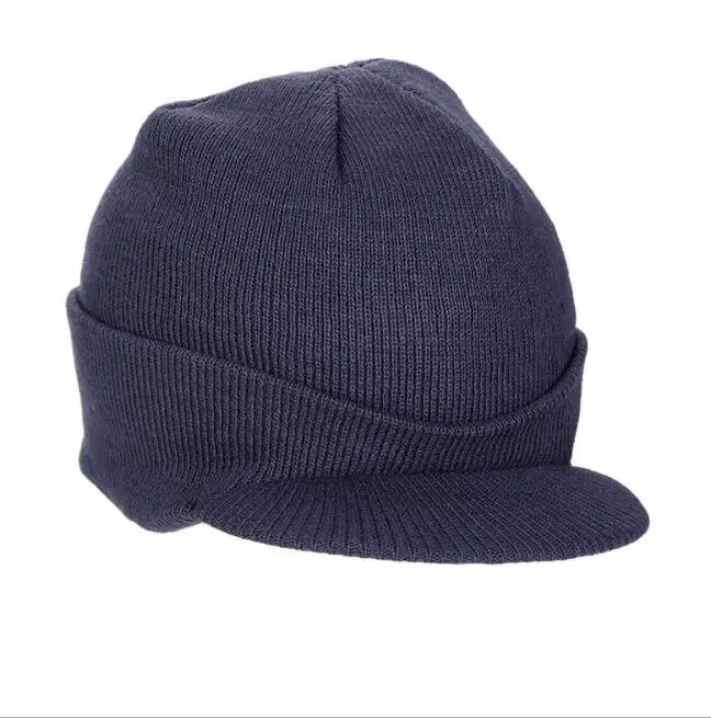 8 Blue Grey Модные армейские Стиль Кепка, теплая зимняя вязаная шапка с Шапки, кепка для женщин и мужчин Шапка-бини с полями Карамельный цвет козырек Шапки - Цвет: 8 Blue Grey