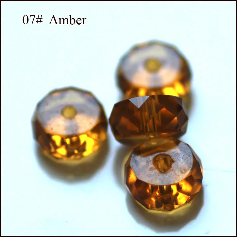 amber StreBelle Новое поступление модные граненые хрустальные бусины 4x8 мм свободные бусины форма шины DIY Ювелирные изделия AAA бусины 100 шт - Цвет: amber