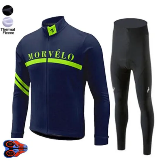 Morvelo, Зимняя Теплая Флисовая велосипедная майка с длинным рукавом, 9D гелевая подкладка, без комбинезона, ropa ciclismo, одежда, Майо, комплекты для велоспорта - Цвет: 21