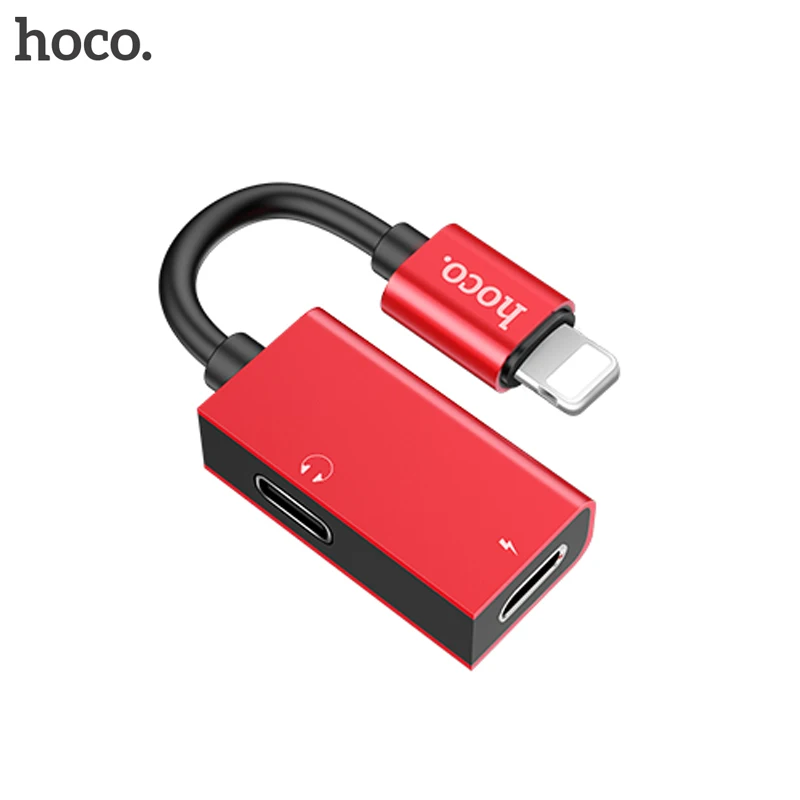 Hoco для Lightning до 3.5 мм Разъем Jack 2in1 Зарядка Аудио Адаптер Кабель Наушников