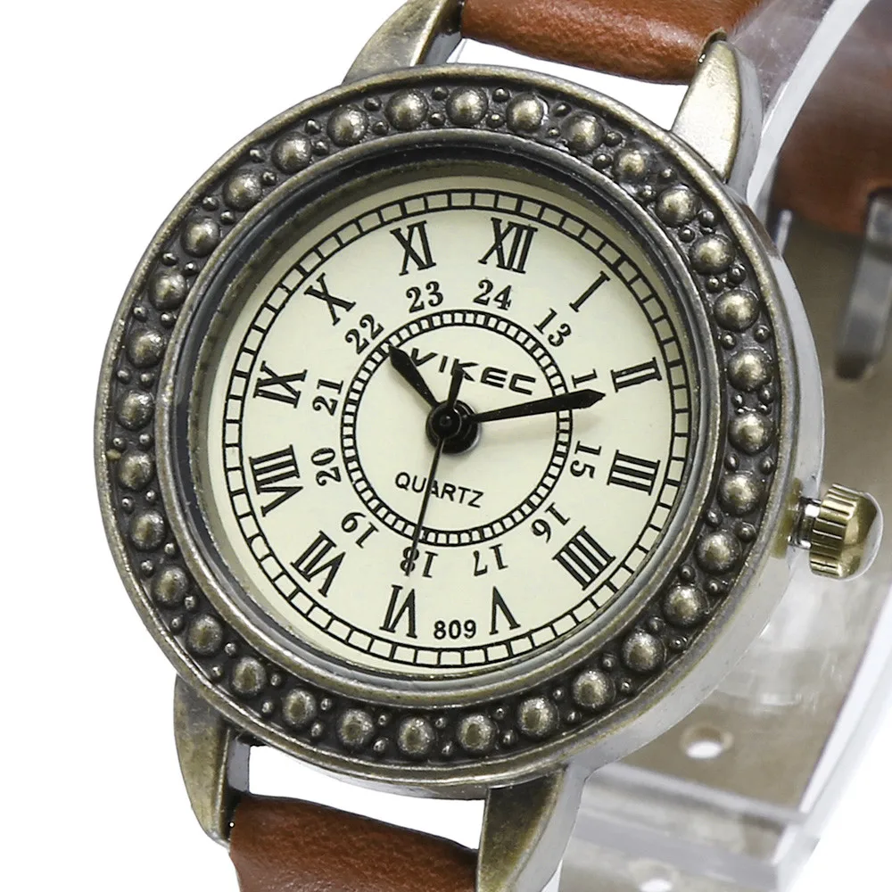 Reloj mujer, модные женские Ретро часы с изящным ремешком, кварцевые наручные часы, римские цифры, циферблат, подарок, женские часы, relogio feminino
