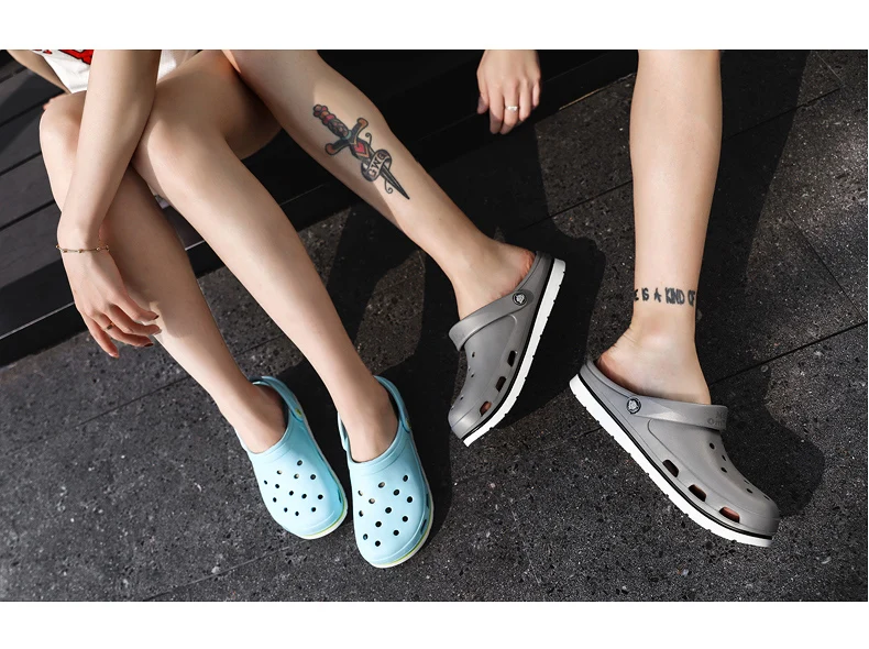 Crocse Crocks/мужские сандалии для бассейна; летняя Уличная обувь для пляжа; мужские садовые Сабо без застежек; Повседневная водонепроницаемая обувь для душа; Crock