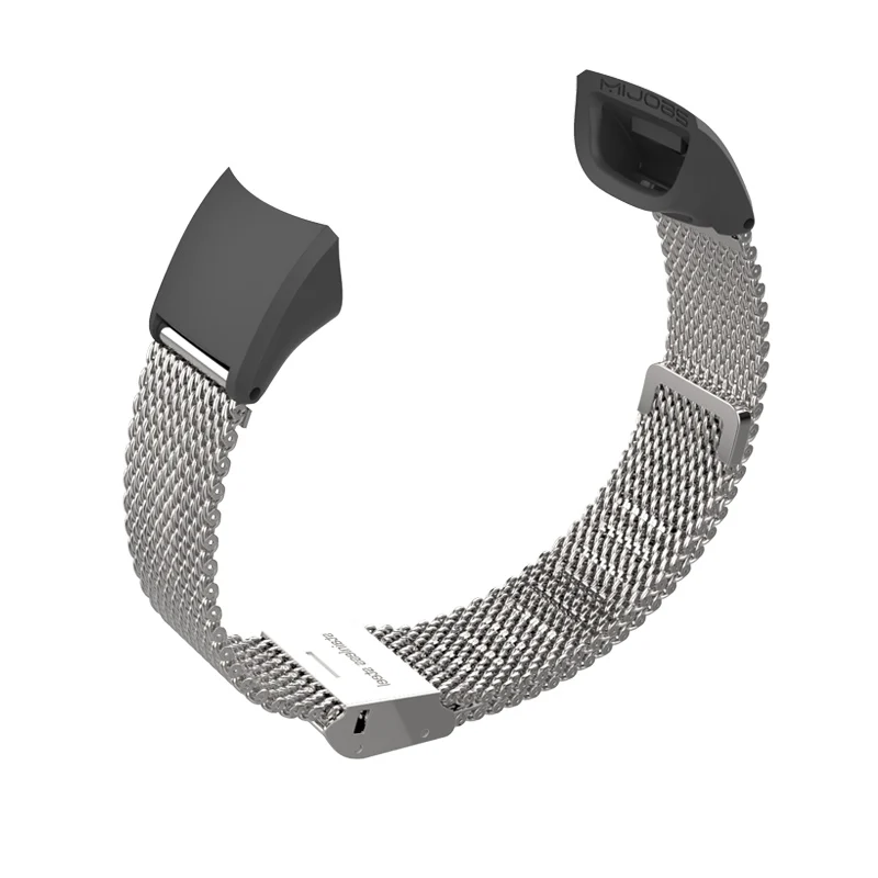 Silver Black Mijobs Миланский металлический ремешок для huawei Honor Band 4 Широкие ремешки Браслет из нержавеющей стали умные аксессуары для Honor Band 5 - Цвет: Silver Black