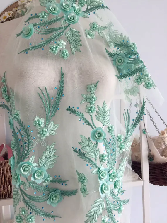 2 шт. Кружевная аппликация из бисера с жемчугом Венецианский кружевной лиф