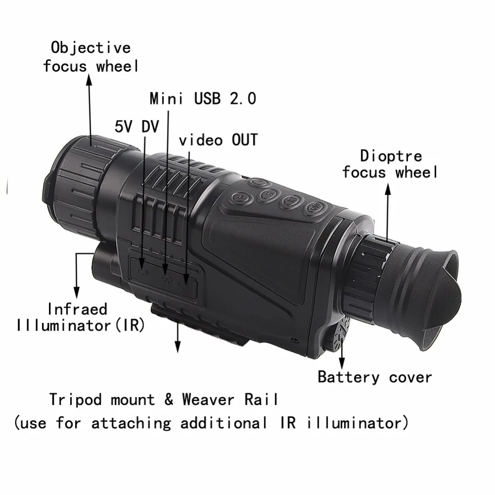 Цифровой Монокуляр IR с функцией ночного видения для кемпинга дикой природы