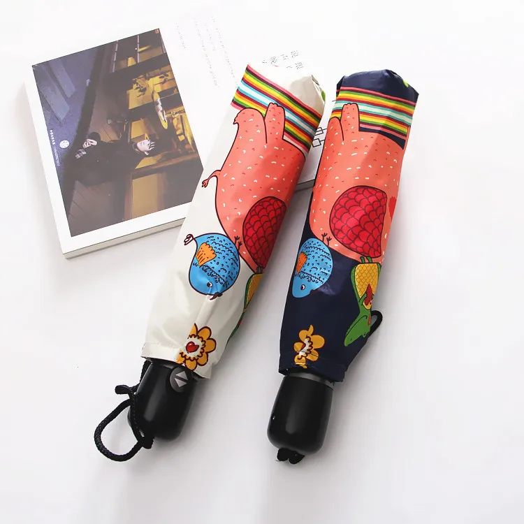 Полностью автоматический корейский креативный милый солнечный зонт с животными