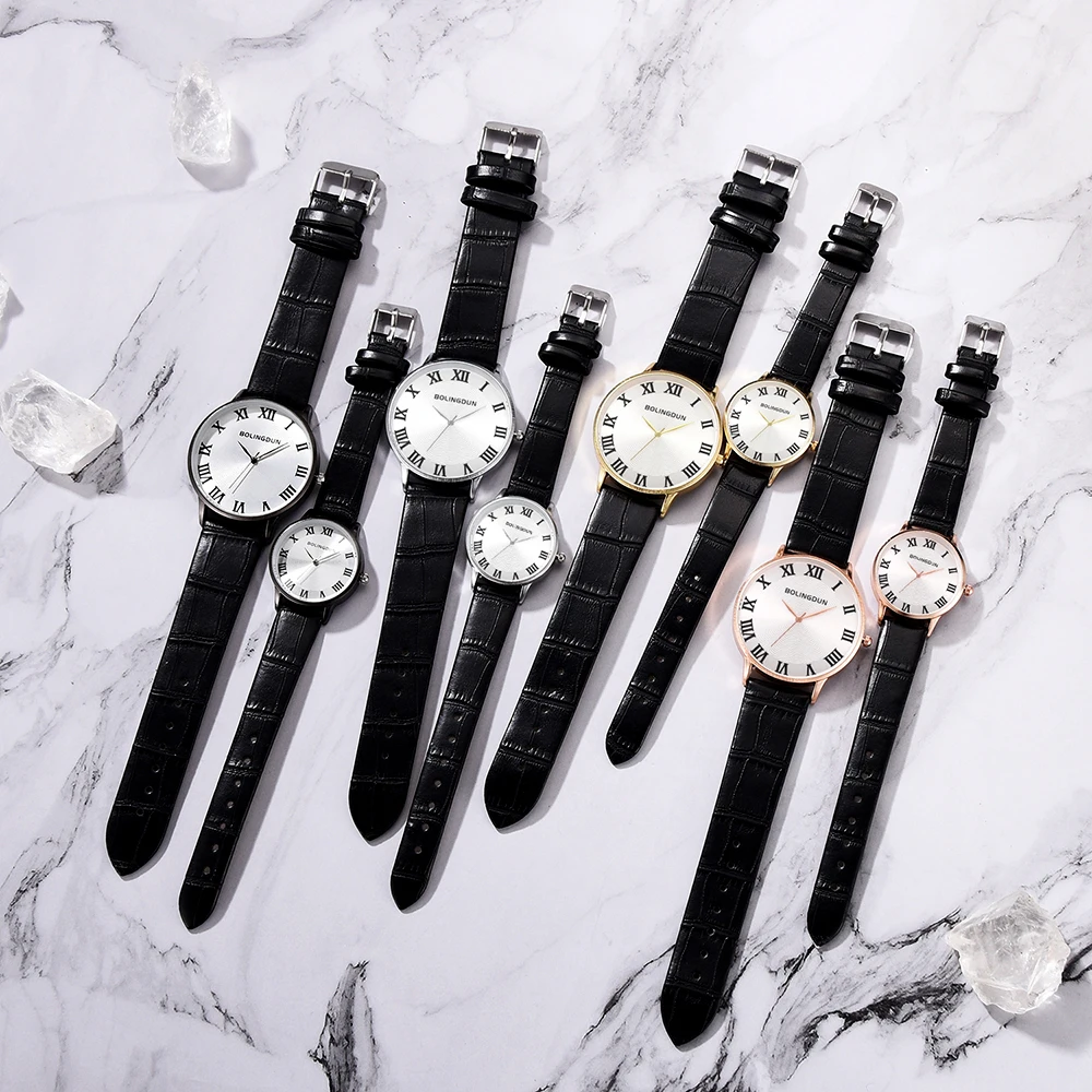 2 шт. креативные минималистичные кожаные водонепроницаемые часы для мужчин и