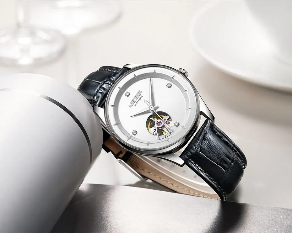 MEGIR Мужские часы механические Tourbillon Роскошные модные брендовые кожаные мужские спортивные часы мужские автоматические часы Relogio Masculino