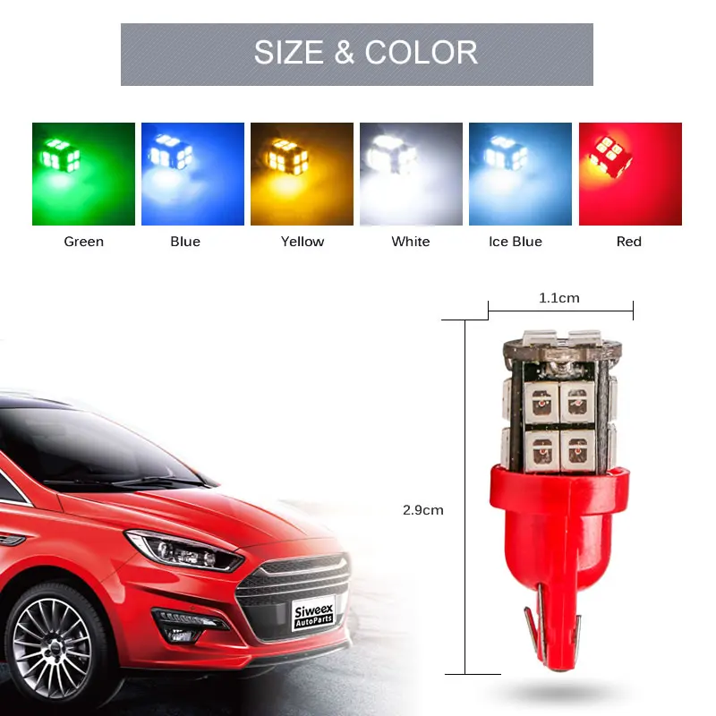 4 x W5W T10 Автомобильный светодиодный фонарь 20SMD 2835 168 194 боковые габаритные огни Карта Поворотная сигнальная лампа белый синий желтый(янтарный) зеленый лед синий красный
