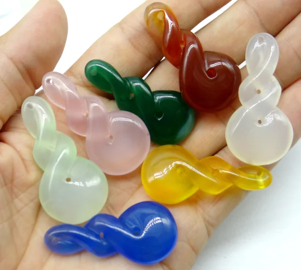 Ожерелье из натурального агата красного и желтого цветов ручная работа