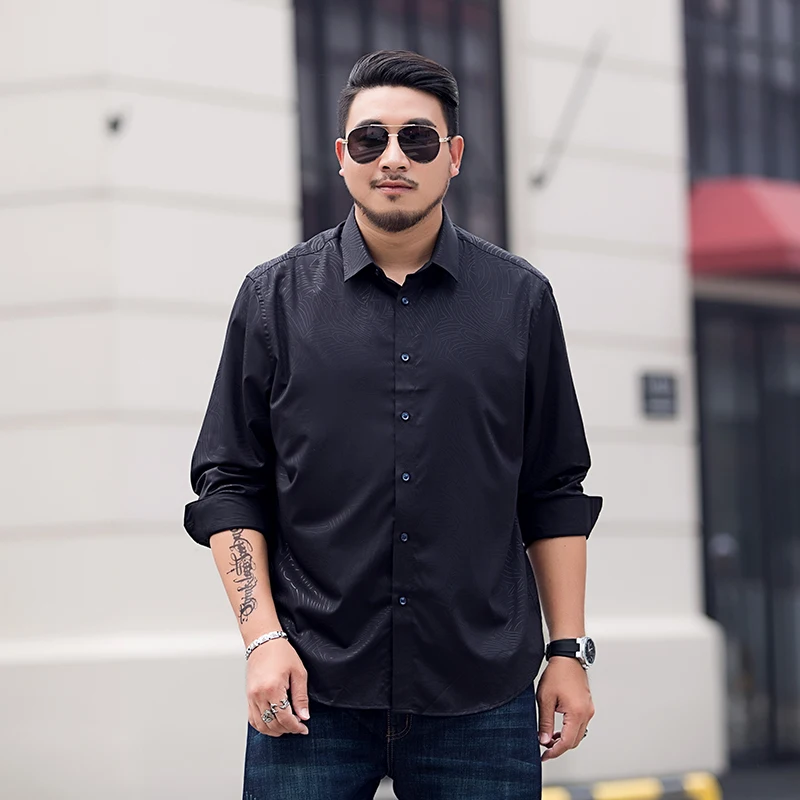 10XL 8XL 6XL 5X весенние мужские повседневные рубашки с длинным рукавом фирменный