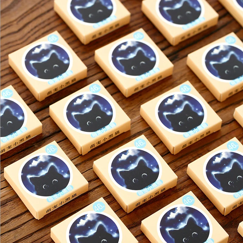 46 шт./кор. черная кошка Мини бумажная наклейка украшение DIY Дневник Скрапбукинг