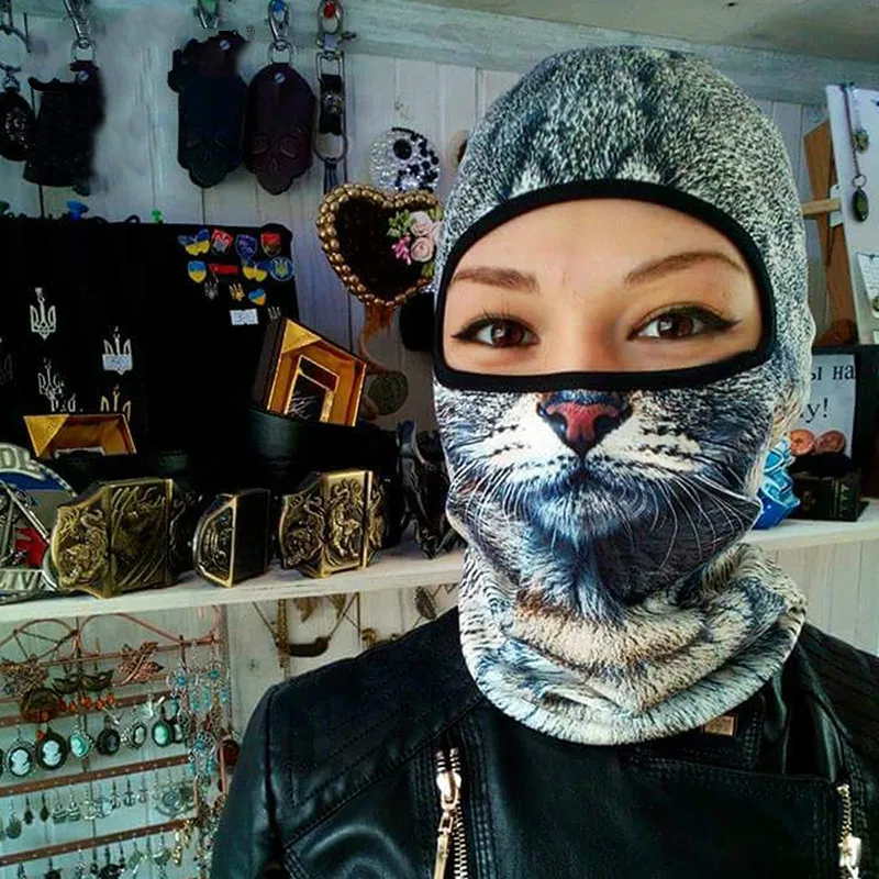 3D Animal Balaclava Motorcycle Full Face Mask Hats Helmet Windproof Breathable Snowboard Cycling Ski
