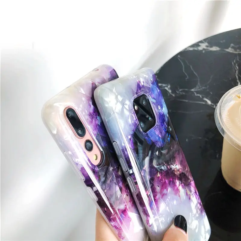 Чехол для телефона Meachy с градиентным кристаллом и раковиной Huawei P30 P20 Pro Mate 20 Honor 10