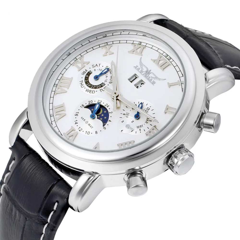 JARAGAR Moon Phase Топ бренд для мужчин s механические часы автоматический Турбийон Скелет часы для мужчин календарь Relogio Masculino Прямая поставка