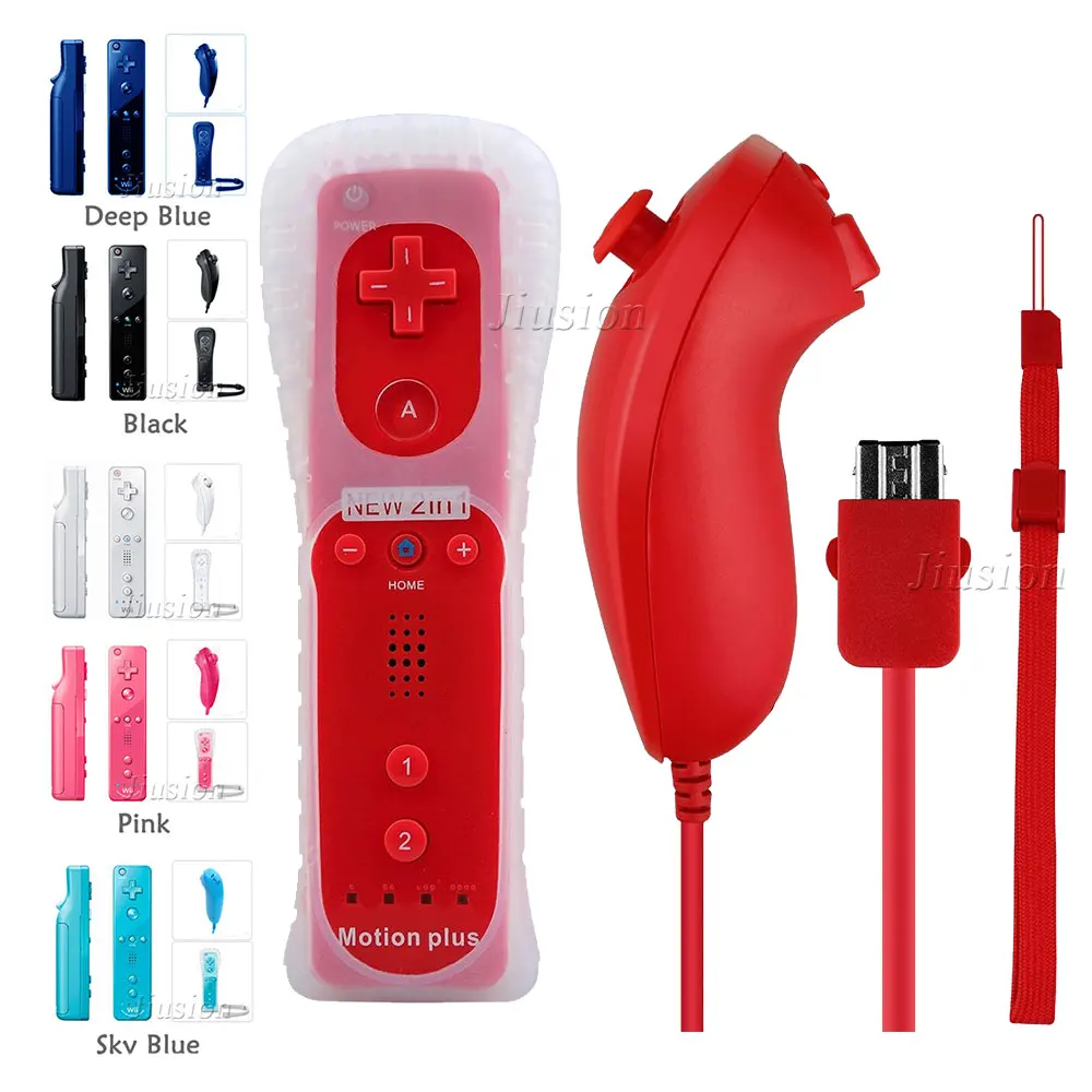 Для Nintendo Wii 2 в 1 Встроенный Motion Plus Nunchuck Беспроводной пульт дистанционного