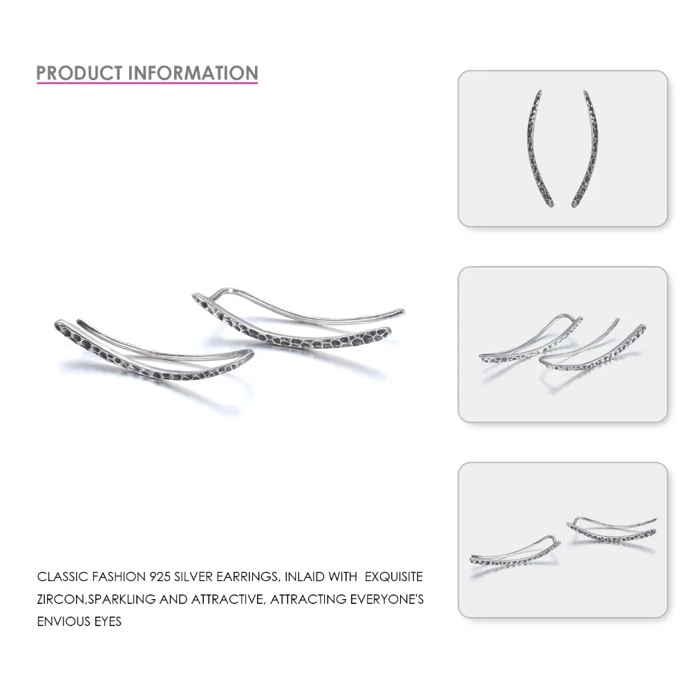 eManco Clip on Stud Earrings For Women Elegant 925 Sterling Silver Earring Pierced Fine Jewelry Drop Shipping | Украшения и