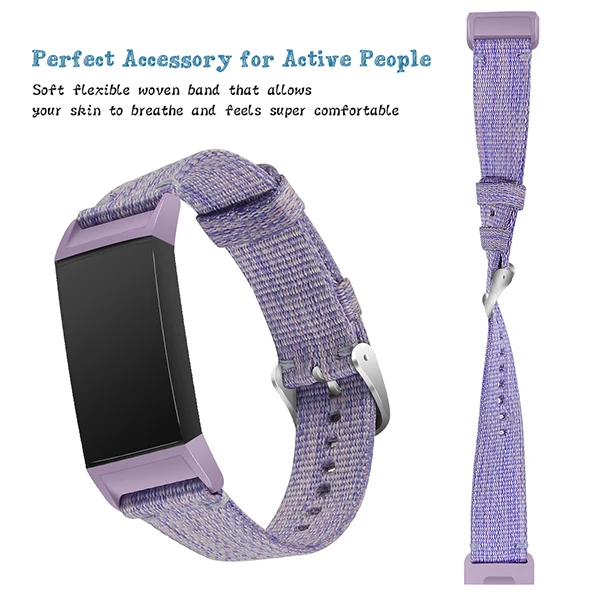 Fitbit Charge 3 Charge3 pulsera inteligente de repuesto correa de reloj de lona de nailon джинсовый hombres mujeres ремешок для умных часов