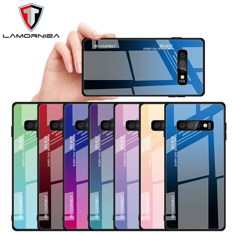 Цветной стеклянный чехол для Samsung Galaxy Note 10 Pro 8 9 мягкий силиконовый S8 S9 Plus S10 Lite |