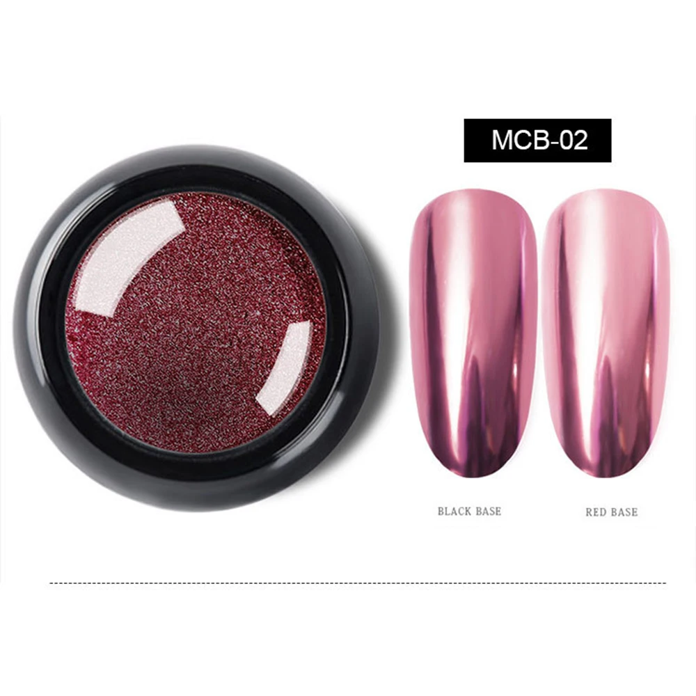 MCB02 Super Bright Nail Titanium Powder Magic Mirror Powder Silver Mirror Flour Super Optical Metal Solid Color Plating Powder TSLM1 - Цвет: MCB02