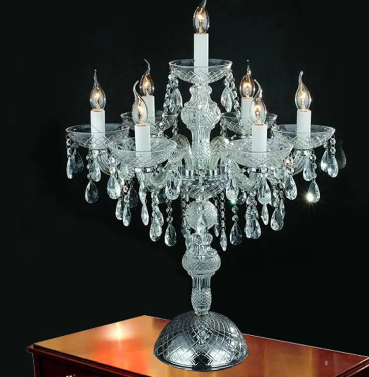 Хром 5 7 подсвечников свадебная стеклянная настольная лампа абажур прозрачные