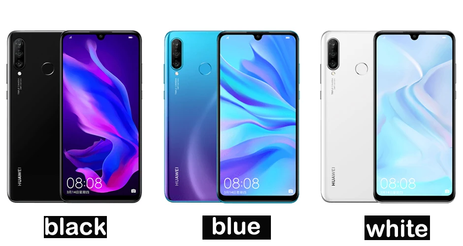 huawei P30 Lite Nova 4e смартфон 6,1" Kirin 710, четыре ядра, 6 ГБ ОЗУ, 128 Гб ПЗУ, Android 9,0, 3340 мА/ч, телефон с отпечатком пальца