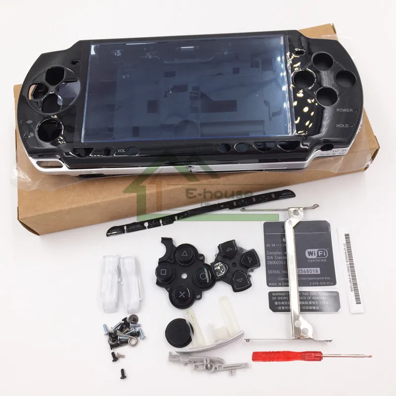 Чехол для Sony PSP2000 PSP 2000 черный чехол с полным корпусом Сменный кнопками|case