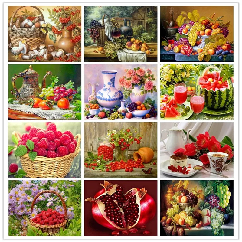 

TOUOILP Full Square Drill Scenery Embroide 5D DIY Diamond Painting"Landscape fruit"3D Embroidery Cross Stitch Mosaic Home Decor