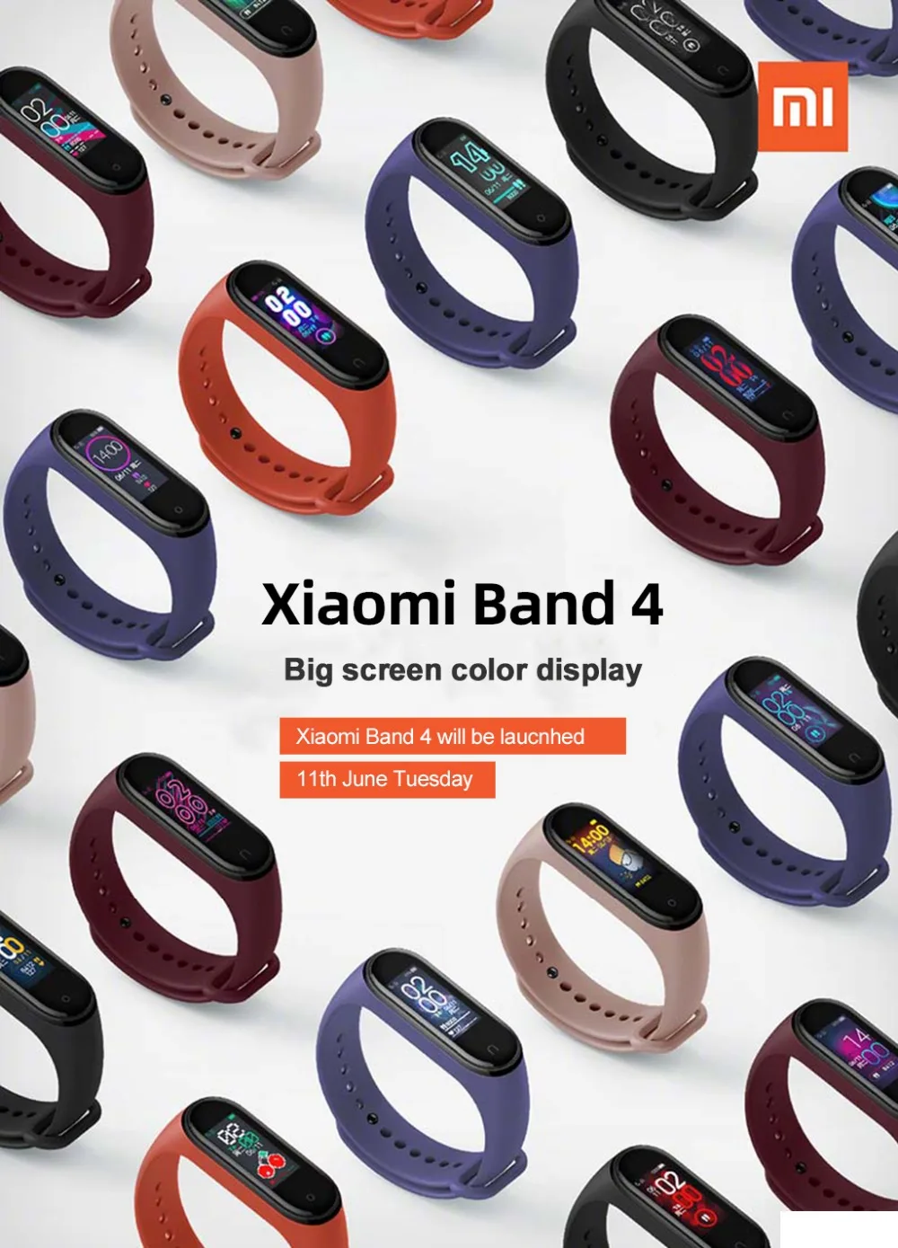 Xiaomi Mi Band 4 умный Браслет пульсометр фитнес цветной экран Bluetooth 5,0 водонепроницаемый спортивный водонепроницаемый смарт-браслет 4