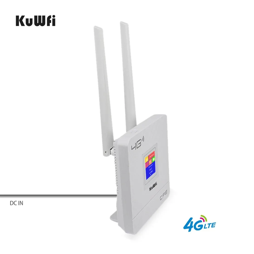 KuWfi 300 Мбит/с беспроводной CPE 4G LTE Wifi маршрутизатор ФЗД TDD LTE WCDMA GSM глобальная разблокировка внешних антенн слот для sim-карты WAN/LAN порт