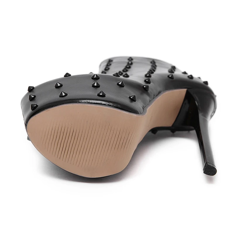 Обувь на очень высоком каблуке для ночных клубов пикантные черные женские