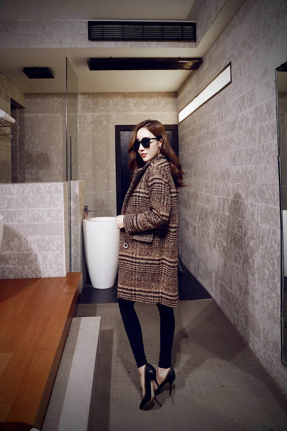 2017 Autumn And Winter Fashion Women Woolen Single Button Coat Turn-down Collar Long sleeves Slim XS-XL WXY131 | Женская одежда