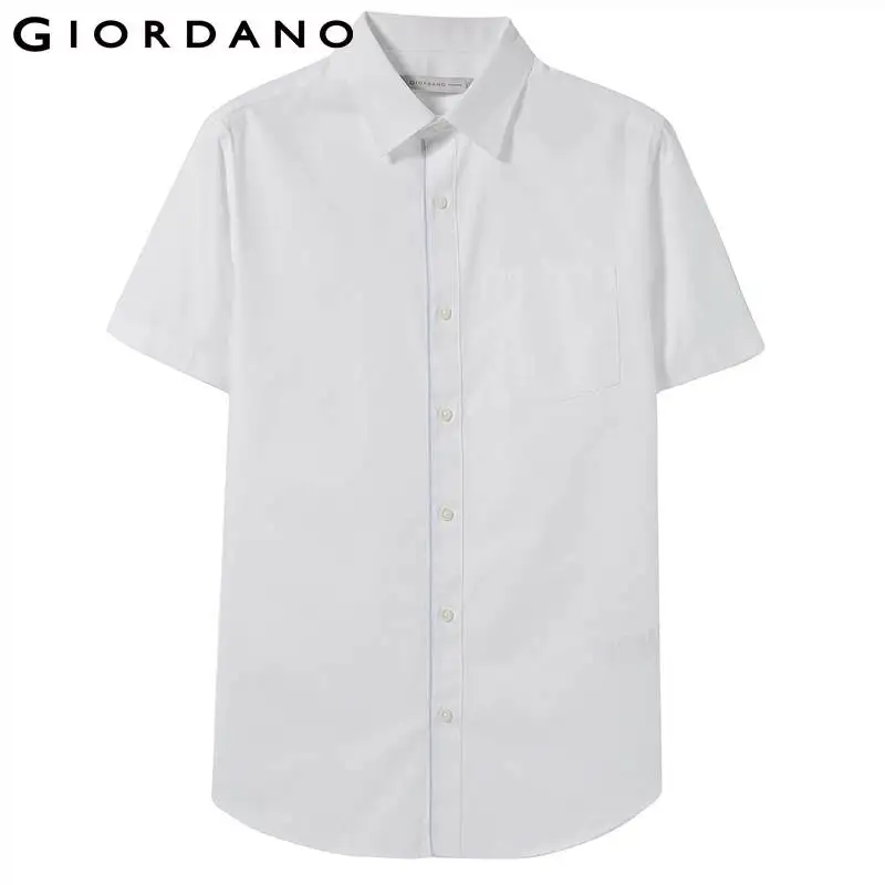 Giordano мужская повседневная рубашка с короткими рукавами из натурального хлопка
