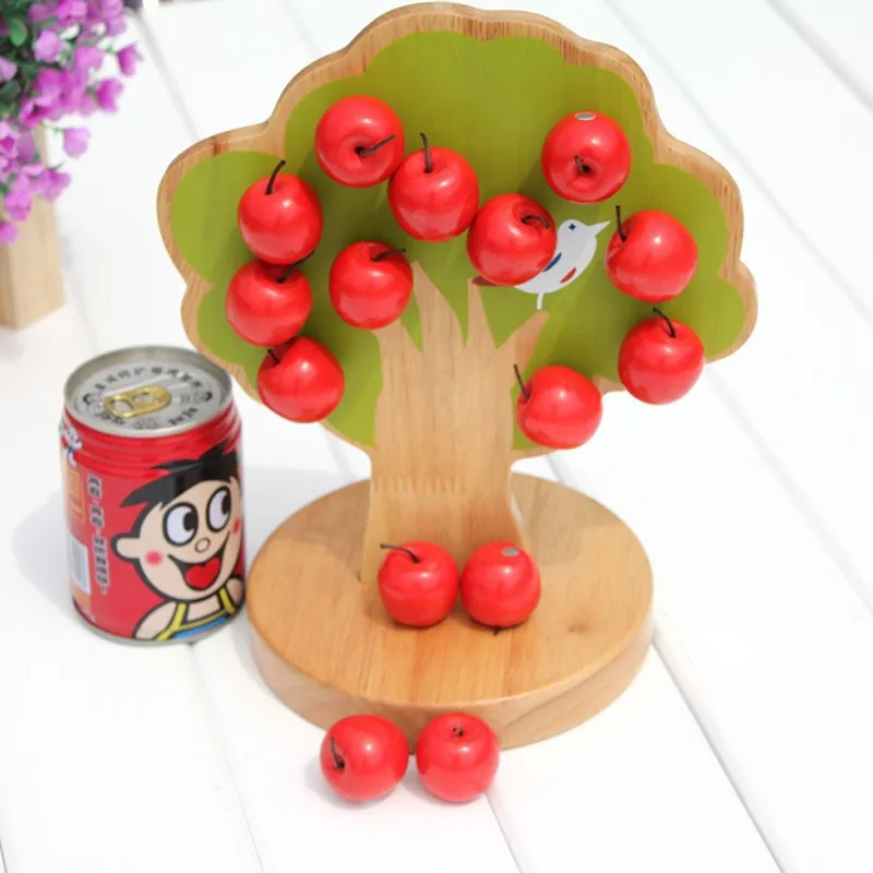 

baby wooden Math learning Toy / Kids Child 3D puzzle Magnetic apple tree/ Montessori Early Education toys/ Christmas gifts 1 PC