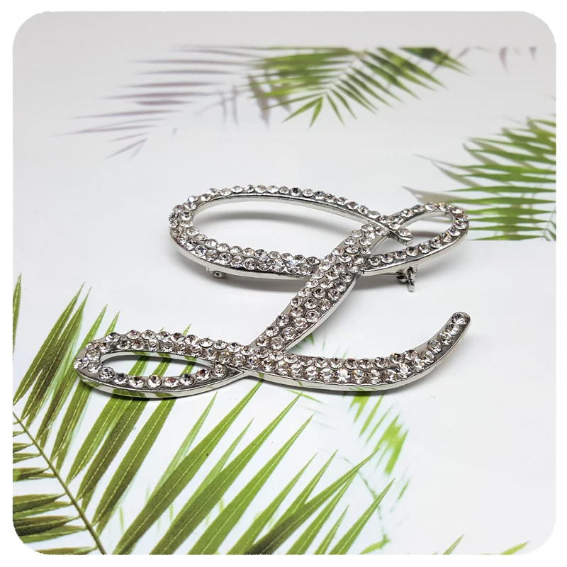 Bingbling Роскошная роскошная брошь в форме буквы L украшение для джинсов/пальто/шляп