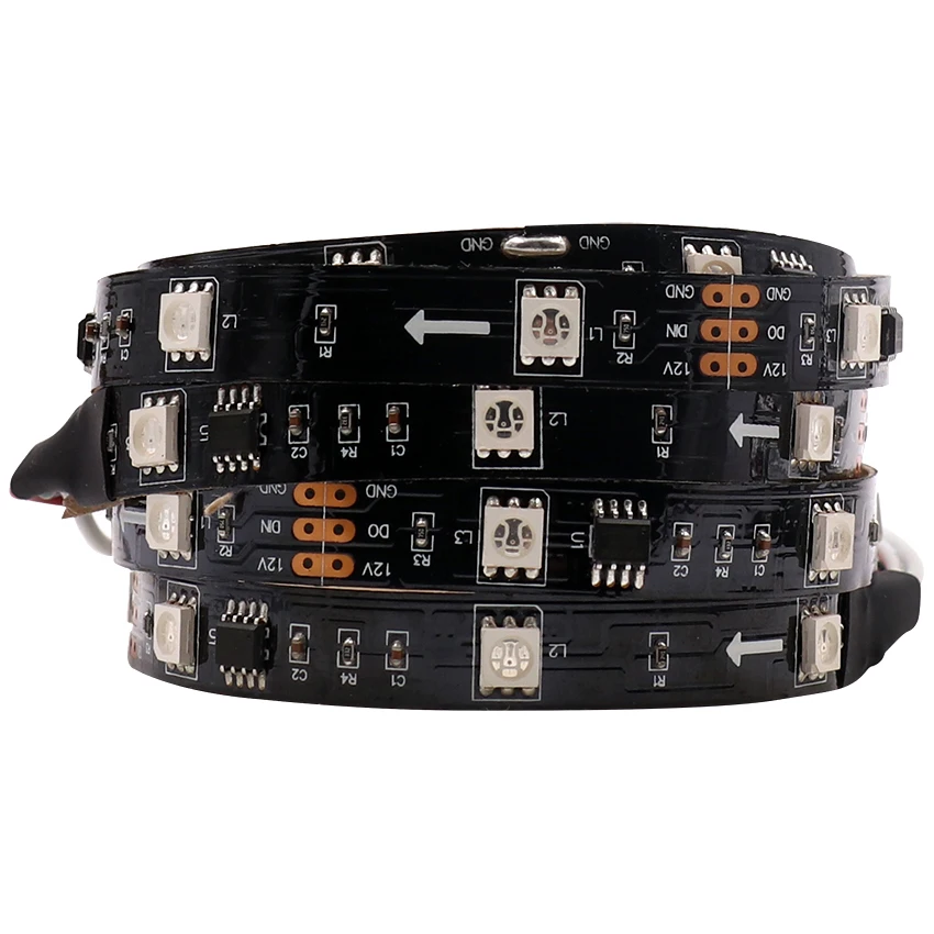 Светодиодный RGB ленточный светильник 5 м 12 В WS2811 адресуемый WS2812 5050 SMD 30