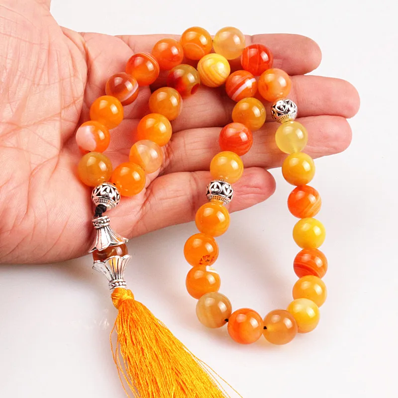 10mm stone bead tassel pendant 33 Prayer Beads Islamic Muslim Tasbih Allah Mohammed Rosary for women men | Украшения и аксессуары