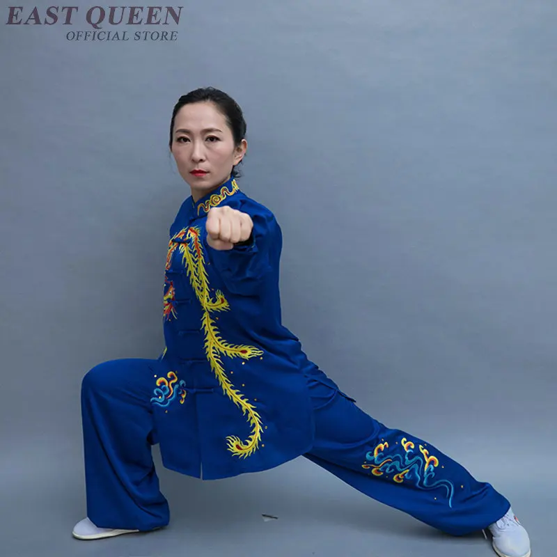 Синяя форма кунг фу Тай Чи новинка 2019 одежда с вышивкой Феникса униформа Nanquan Wushu